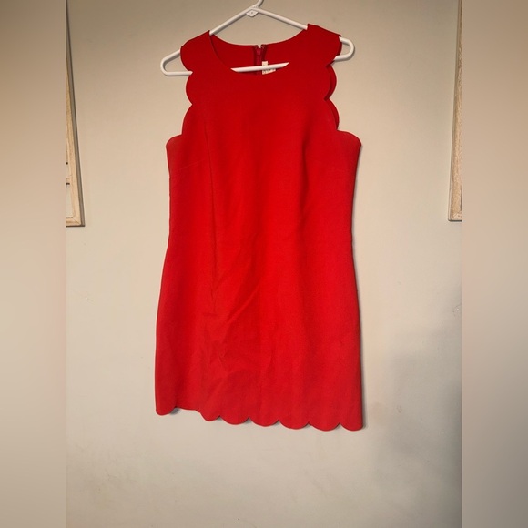 JCREW Scalloped Red Dress - Picture 3 of 10